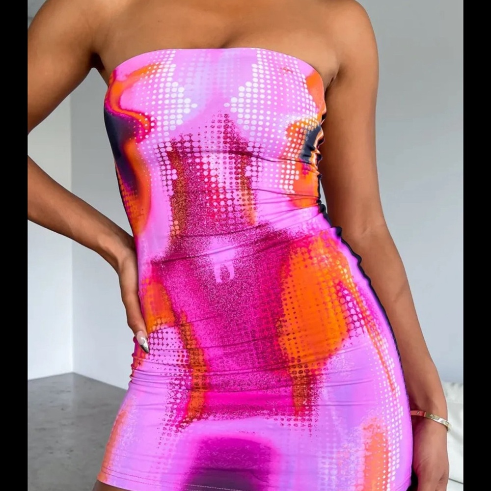 White Fox Boutique Pink Strapless Bodycon Dress